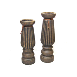 Świecznik betonowy gliniany Brązowy 27cm